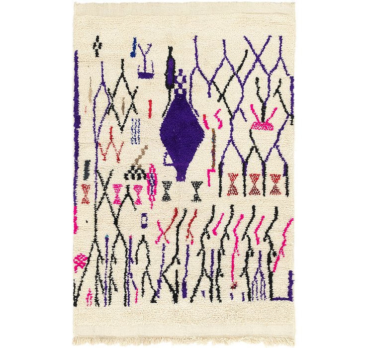 HandKnotted 4' 7 x 7' Moroccan Rug