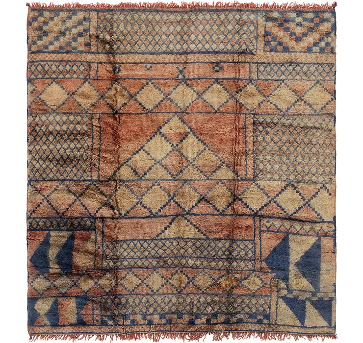 7' x 7' 5 Moroccan Square Rug