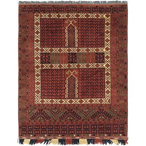 5' x 6' 6 Afghan Akhche Rug