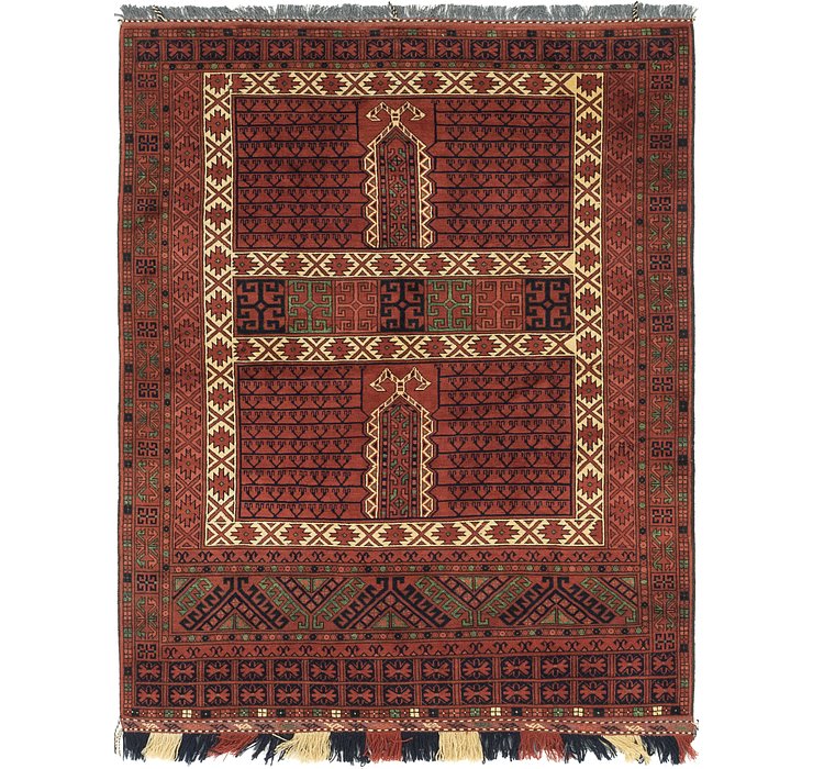 5' x 6' 6 Afghan Akhche Rug