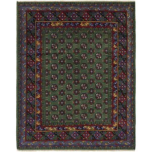 5' x 6' 4 Afghan Akhche Square Rug