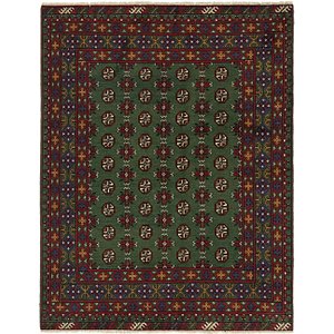 5' 2 x 6' 7 Afghan Akhche Square Rug