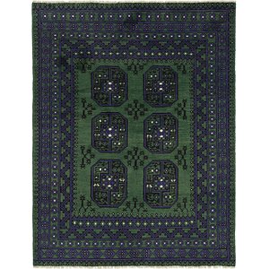 5' x 6' 6 Afghan Akhche Square Rug