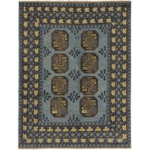 5' x 6' 5 Afghan Akhche Square Rug