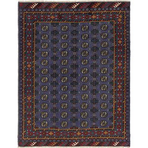5' x 6' 4 Afghan Akhche Square Rug