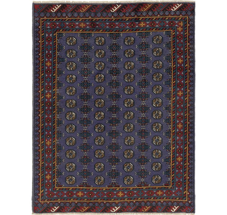 5' x 6' 4 Afghan Akhche Square Rug