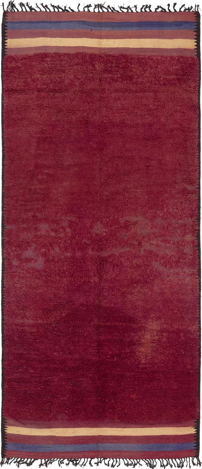 Plum Red Handknotted 6 2 X 14 Moroccan Runner Rug Oriental Rugs Main Handknotted 6 2 X 14 Moroccan Runner Rug Photo