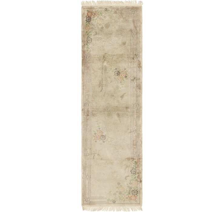 HandKnotted 2' 8 x 10' Antique Finish Runner Rug