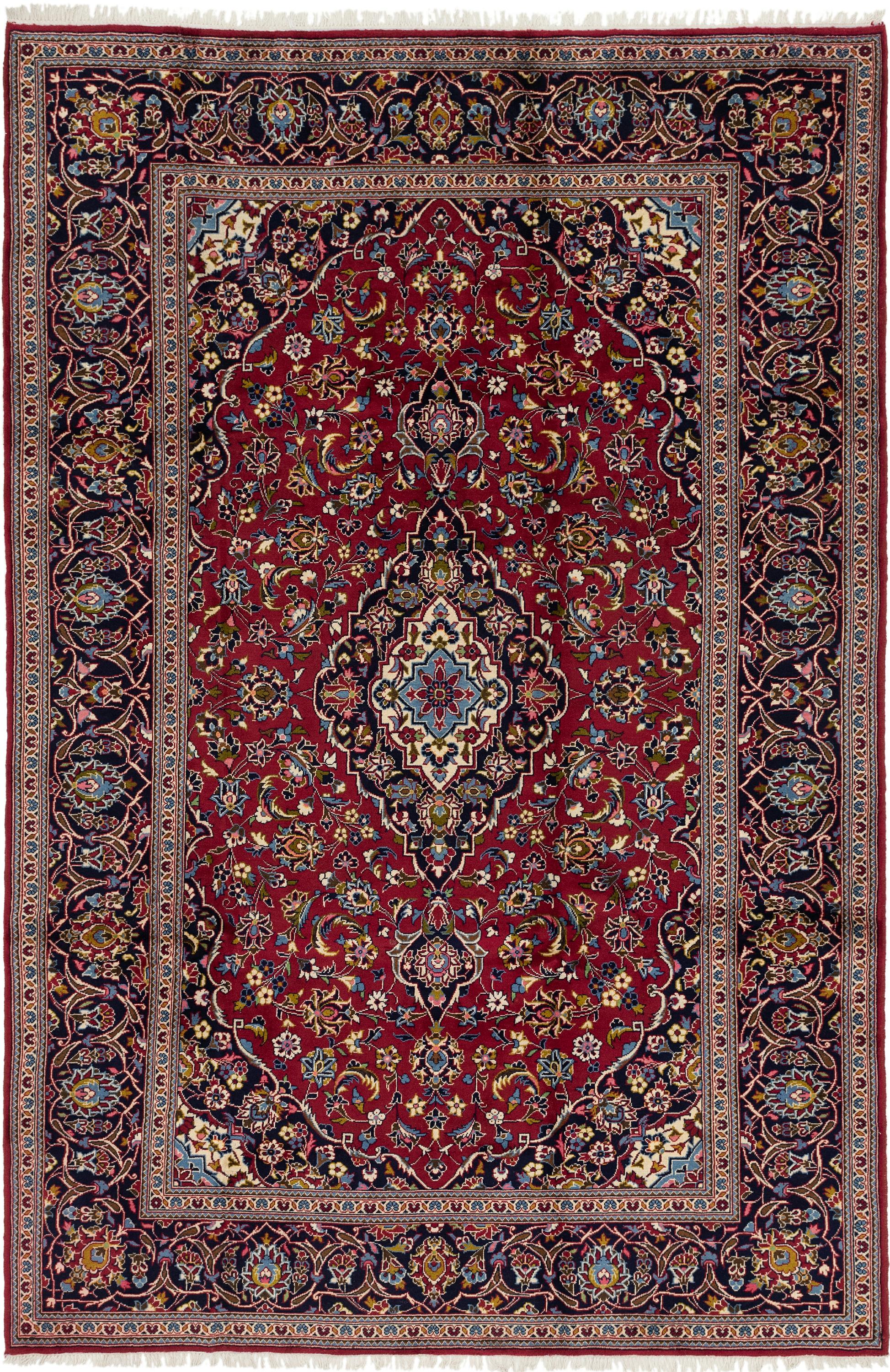 Red 7 10 X 11 8 Kashan Persian Rug Handknotted Com