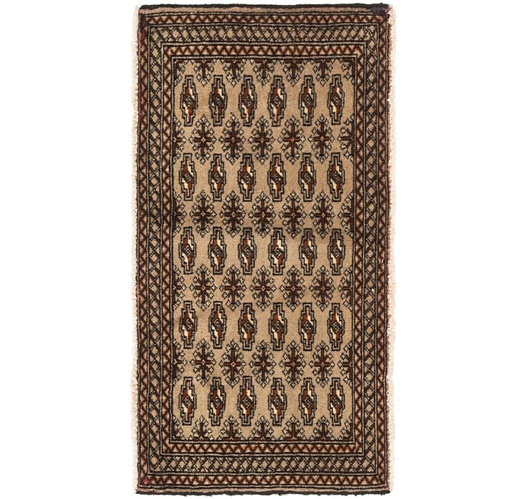 1' 9 x 3' 3 Torkaman Persian Rug