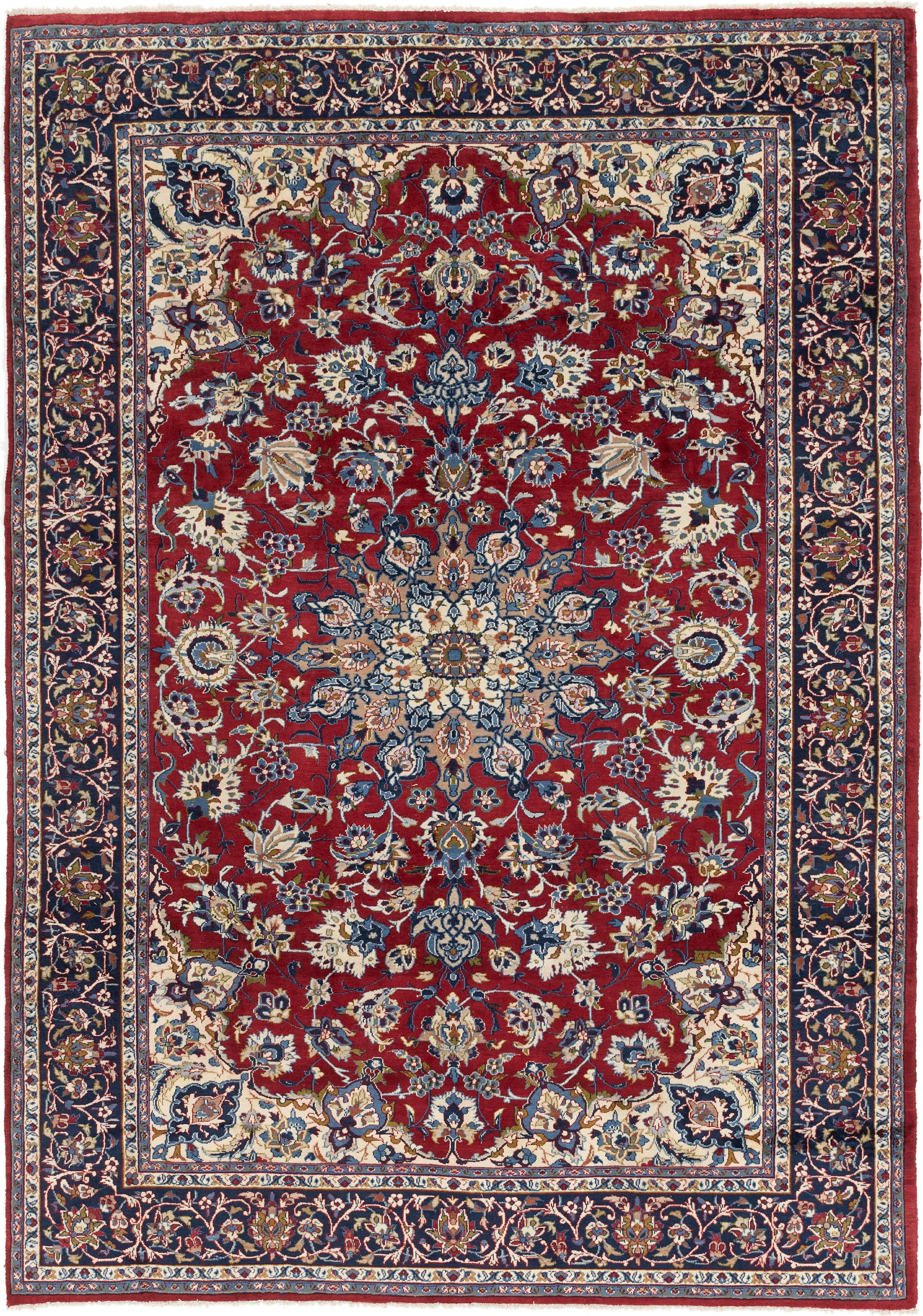 Red Handknotted 8 7 X 11 10 Isfahan Persian Rug