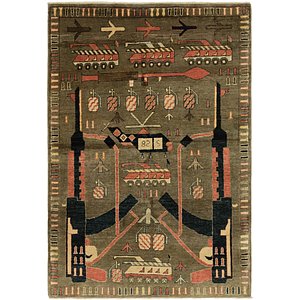Unique Loom 4' x 6' Modern Ziegler Rug