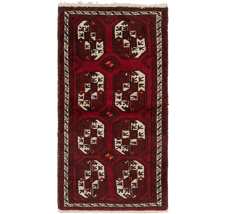 3' 3 x 6' 4 Afghan Akhche Runner Rug