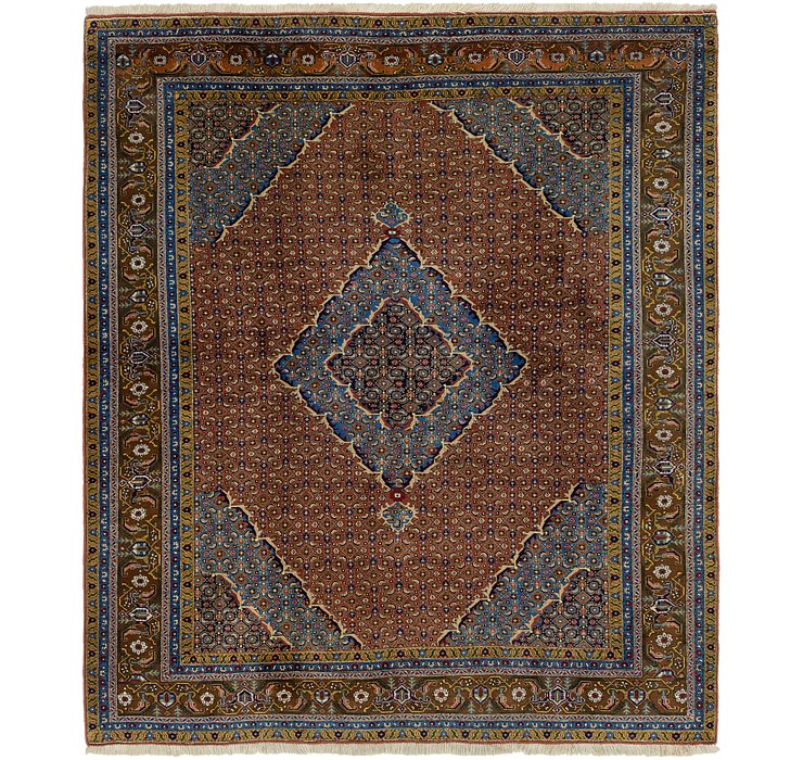 6' 8 x 8' Tabriz Persian Square Rug