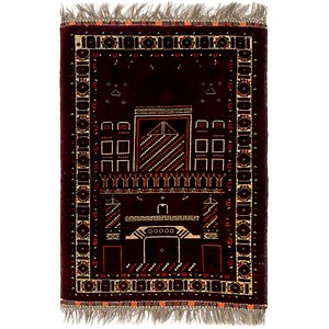 2' 8 x 3' 9 Afghan Akhche Oriental ...