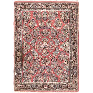 3' 4 x 4' 10 Sarough Persian Rug