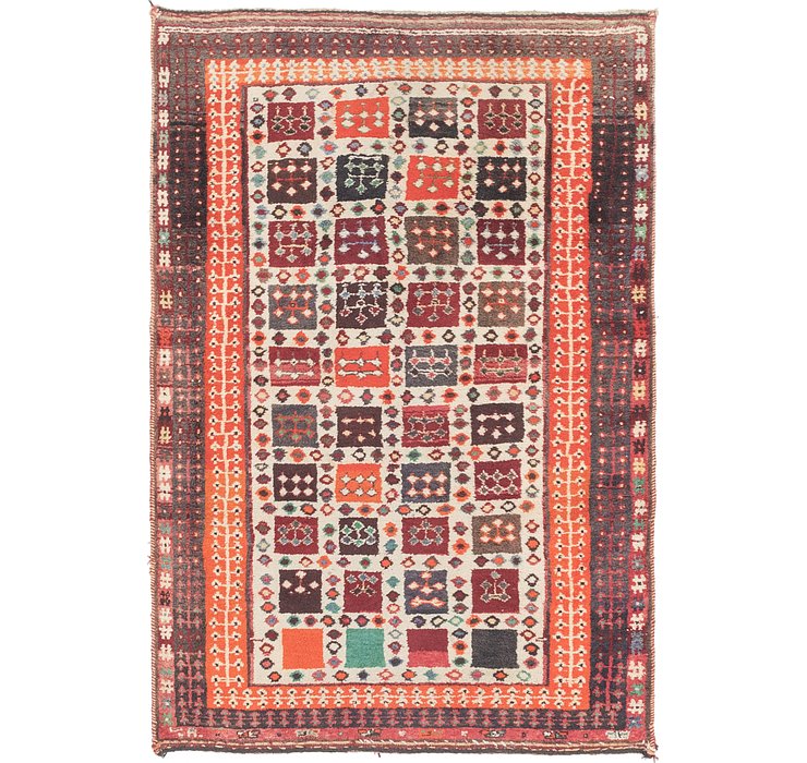 4' x 6' Shiraz-Gabbeh Persian Rug