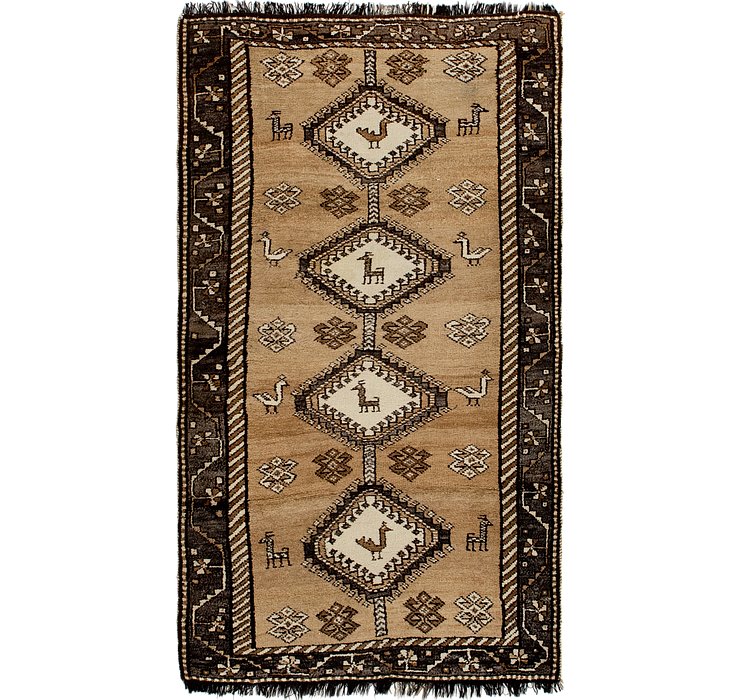 3' 8 x 6' 6 Shiraz-Gabbeh Persian Rug