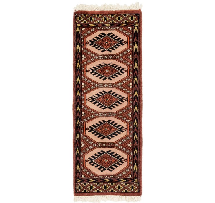 HandKnotted 1' x 3' Bokhara Oriental Rug