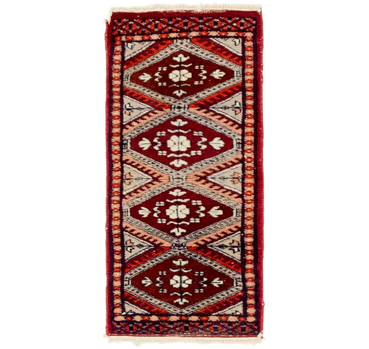 HandKnotted 1' x 2' Bokhara Oriental Rug
