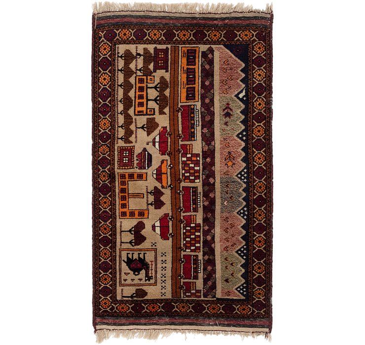 2' 8 x 4' 10 Balouch Persian Rug