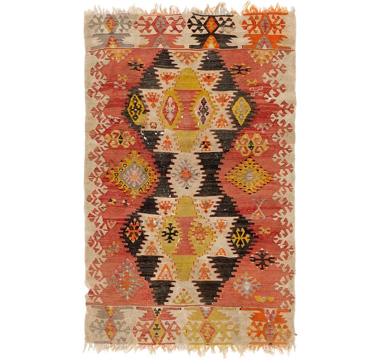 3' 5 x 5' 5 Kilim Rag Rug