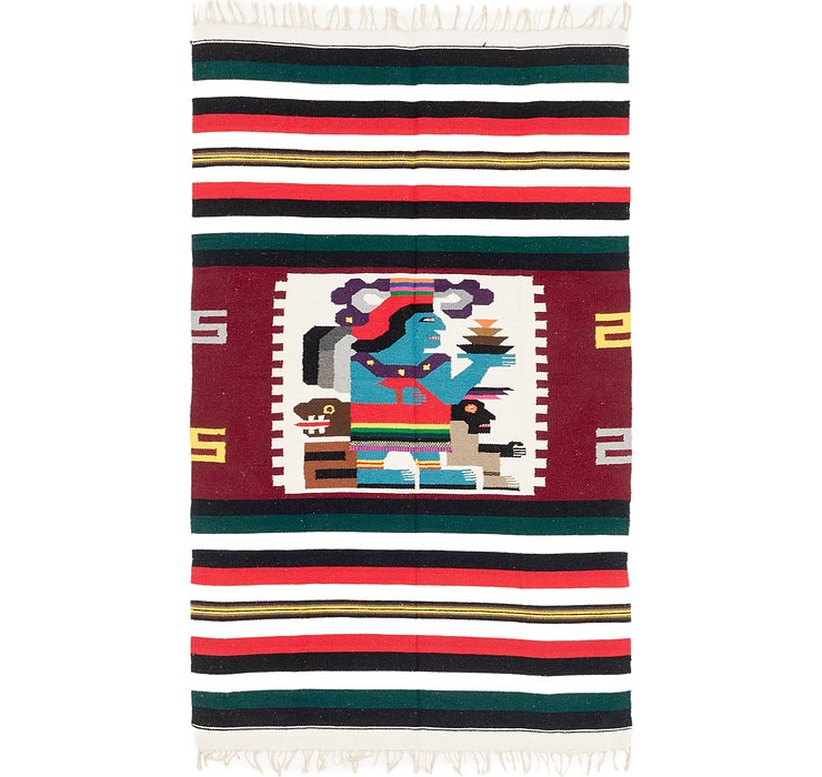 4' 3 x 6' 8 Kilim Dhurrie Rug