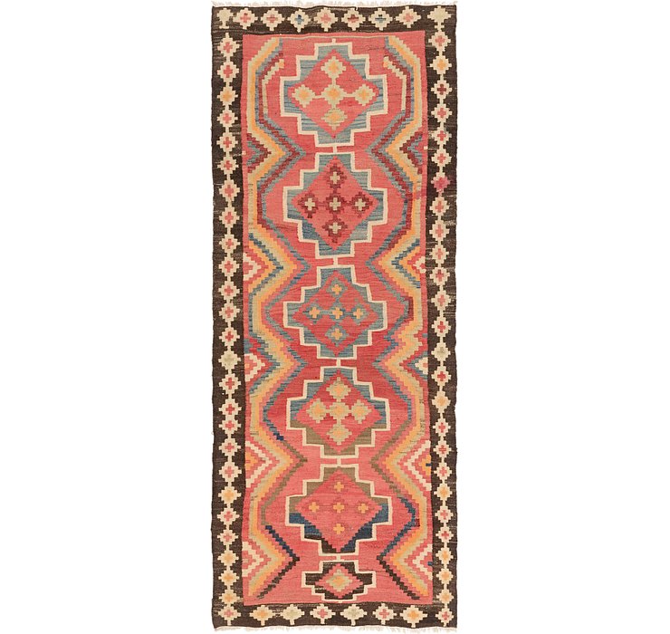 4' x 10' 4 Kilim Fars Runner Rug