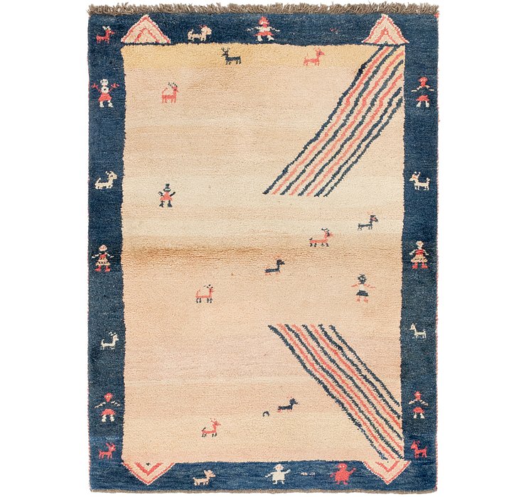 4' x 5' 7 Shiraz-Gabbeh Persian Rug
