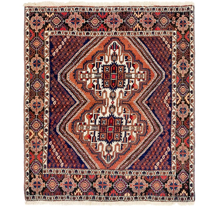 4' 3 x 5' Ghashghaei Persian Squa...