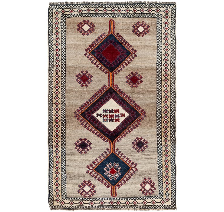 4' 3 x 7' 2 Shiraz-Gabbeh Persian Rug