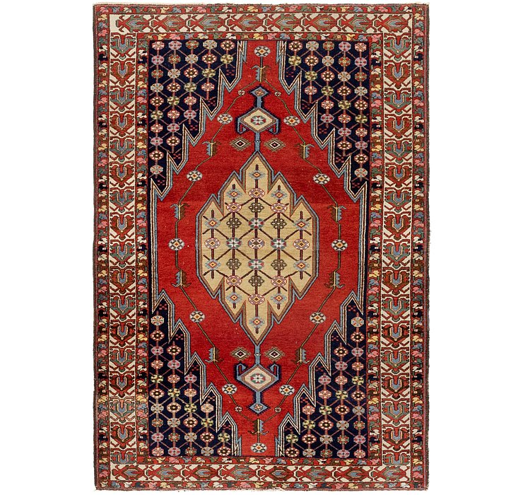 4' 4 x 6' 8 Mazlaghan Persian Rug