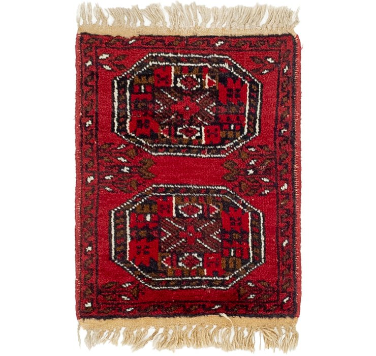 HandKnotted 1' 5 x 2' Afghan Akhche Rug