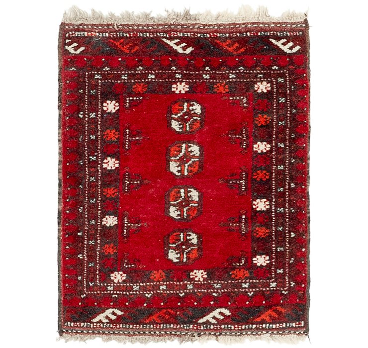 HandKnotted 1' 9 x 2' 4 Afghan Akhche Rug