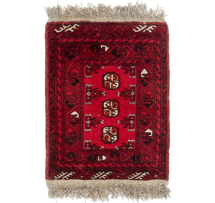 HandKnotted 1' 8 x 2' 2 Afghan Akhche Rug