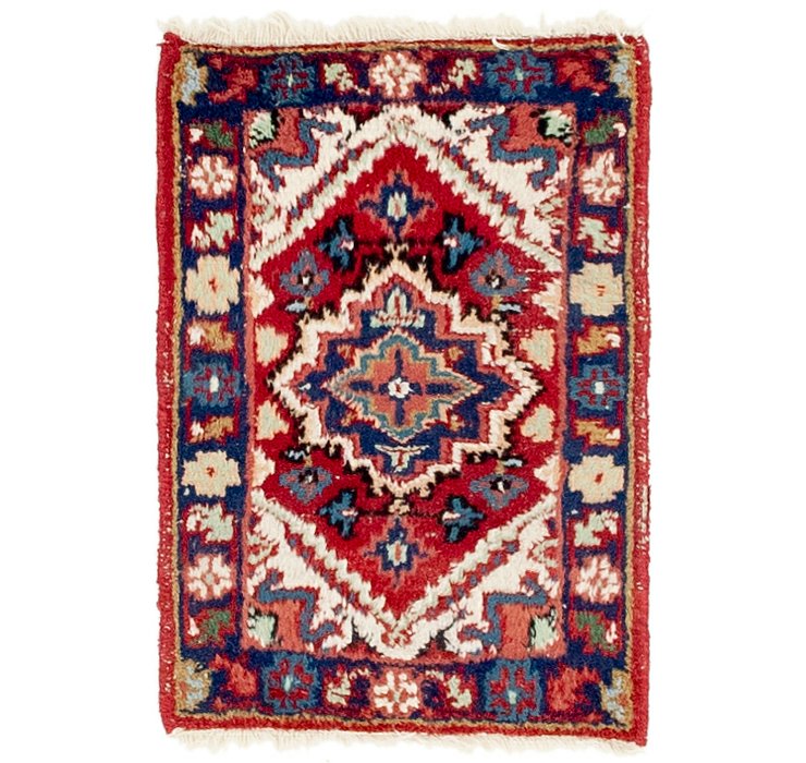 HandKnotted 1' 5 x 2' Heriz Rug