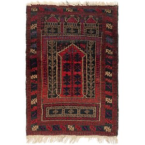 HandKnotted 2' 9 x 4' Balouch Persian Rug