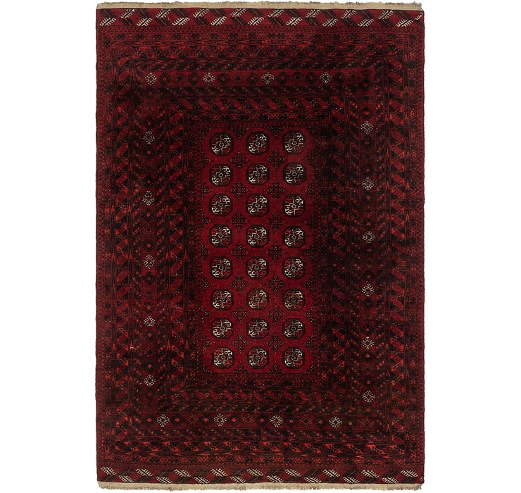 6' 5 x 10' Afghan Akhche Rug
