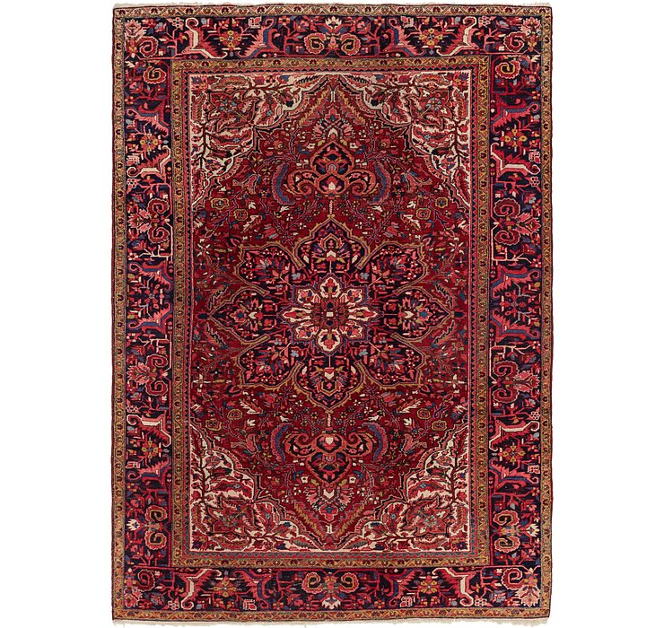 8' x 11' 4 Heriz Persian Rug
