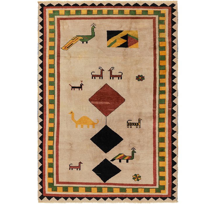 6' 4 x 9' 6 Shiraz-Gabbeh Rug
