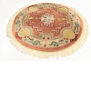 6' 2 x 6' 5 Carved Pekin Round Rug