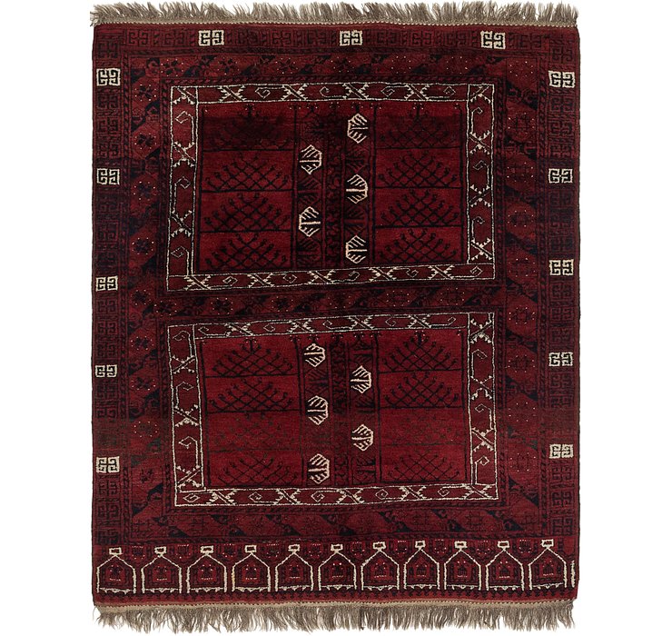 5' 7 x 7' Afghan Akhche Rug