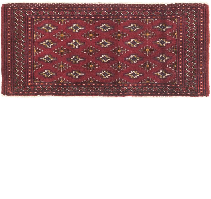 2' x 4' 5 Torkaman Persian Runner...