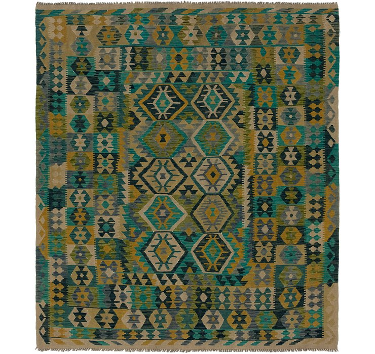 7' 2 x 8' 2 Kilim Maymana Square Rug