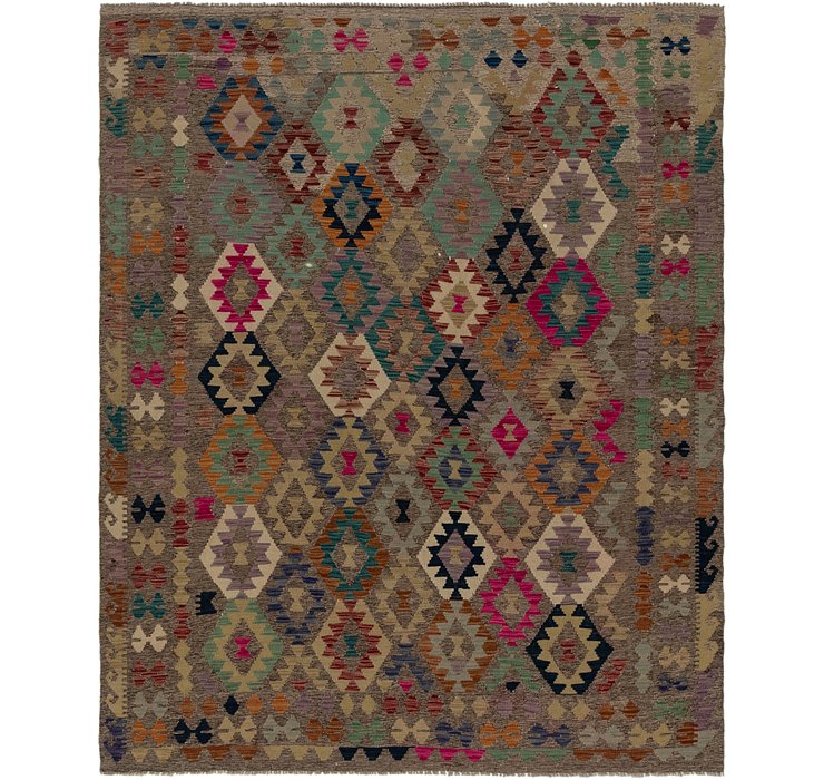 6' 9 x 8' Kilim Modern Square Rug