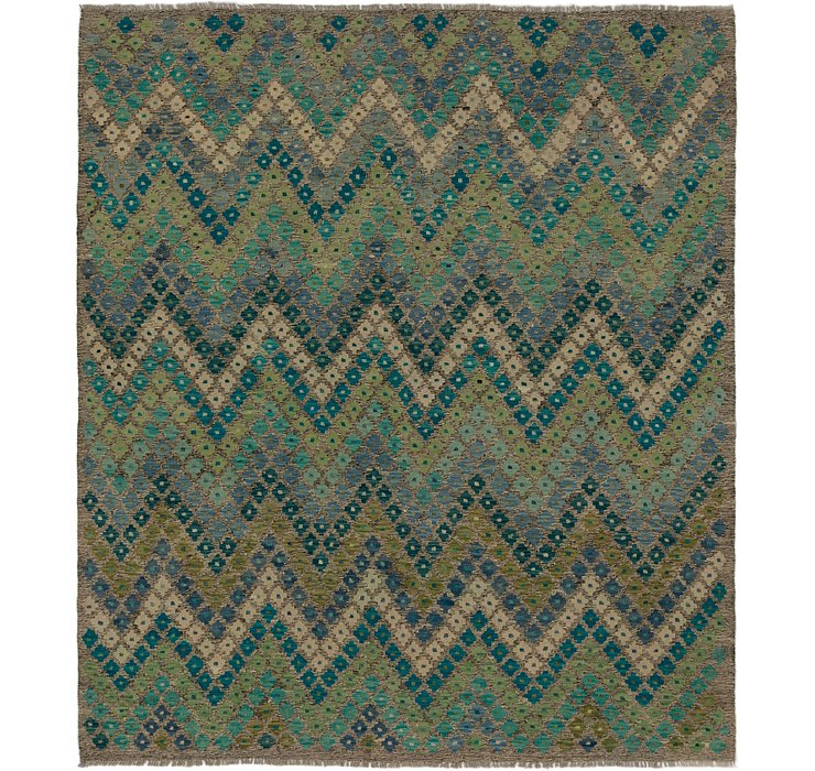 7' x 8' Kilim Modern Square Rug