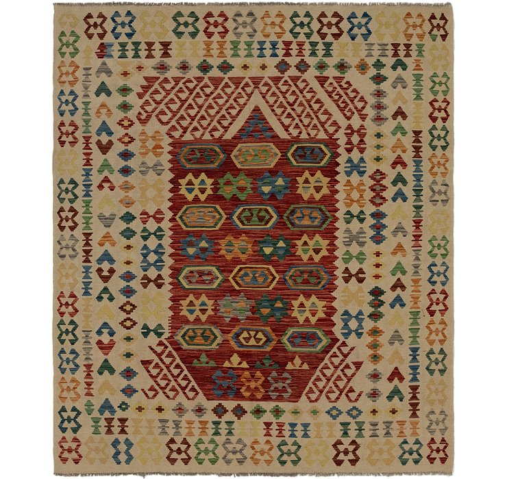 6' 9 x 8' 2 Kilim Maymana Rug