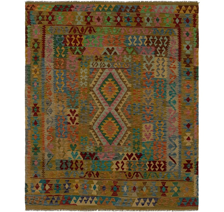 6' 10 x 7' 10 Kilim Maymana Square Rug