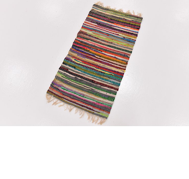 1' 9 x 3' 5 Chindi Cotton Rug