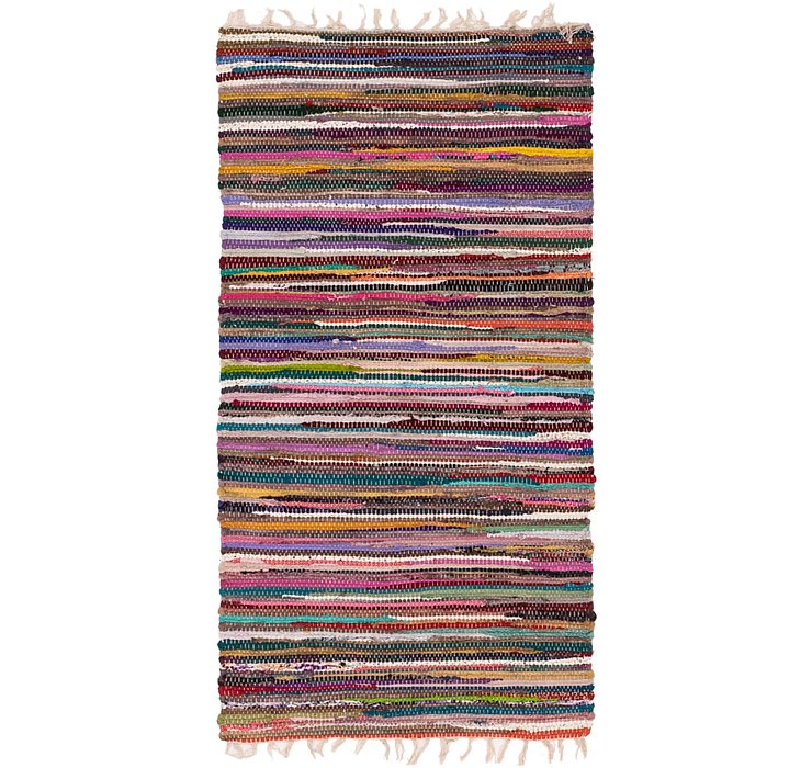 2' 4 x 4' 7 Chindi Cotton Rug